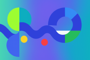 Representação abstrata da interoperabilidade na saúde, ilustrando a fluidez de dados clínicos entre diferentes sistemas com base na identidade visual da DTO.