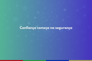 Ilustração nas cores da DTO representando camadas de segurança de dados em saúde com interoperabilidade e IA aplicada.
