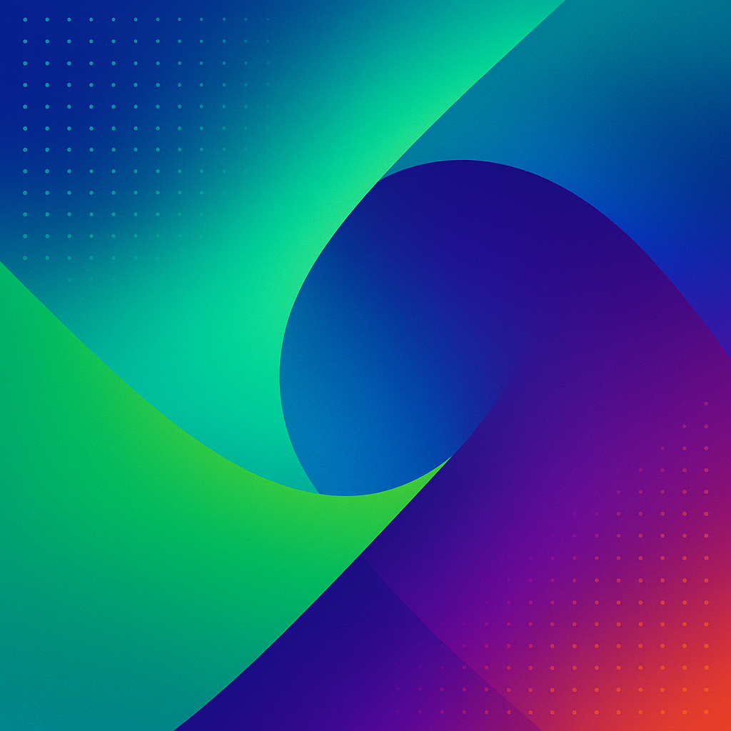 Arte abstrata nas cores da DTO, simbolizando dados conectados e inteligência artificial aplicada à saúde.